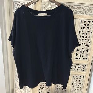 Navy blue loft drop shoulder blouse